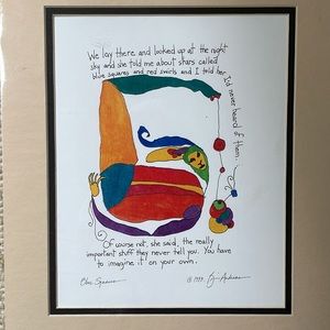 Signed print Blue Squares Brain Andreas (Story People)